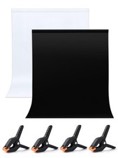 UTEBIT 6.5x10ft Black White Backdrop Screen, High Density Polyester Fabric