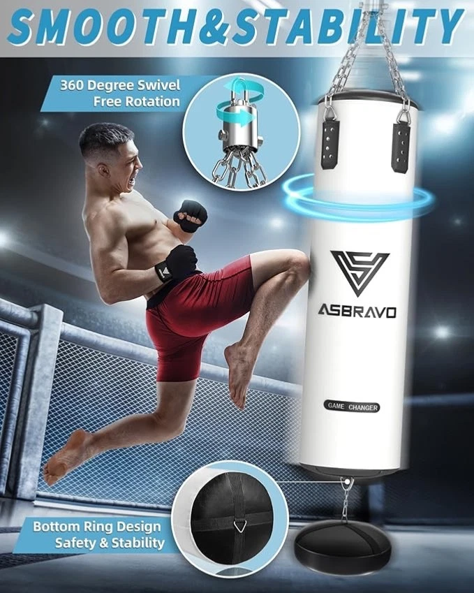 Boxsack für Erwachsene 4ft PU schweren Boxsack Set 12OZ Handschuhe für MMA - Bild 3 von 4