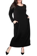 Attitudes by Renee Como Jersey Petite Maxi Dress Black Petite Medium A631466