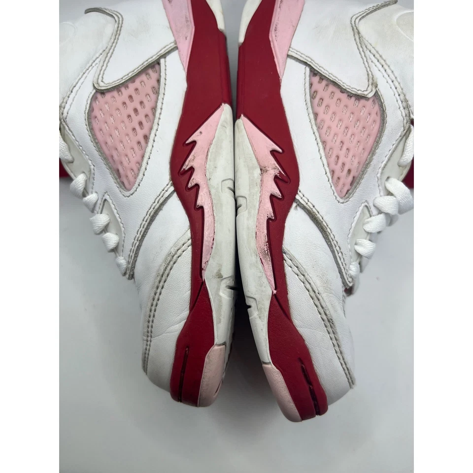 Niños Air Jordan 5 Retro Blanco Rojo Rosa Zapatos de Baloncesto TD Talla 13C 440850 105 Foto 4 de 4