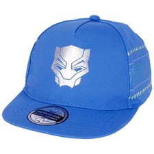 Official Marvel Black Panther Wakanda Forever Snapback Boys Hat Blue Silver OSFM