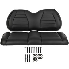 Golf Cart Front Seat Bottom & Back Cushion Set for Club Car Precedent Black