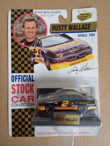 1992 NASCAR Road Champs #2 Rusty Wallace 1/64 Pontiac Grand Prix Diecast Replica - Picture 3 of 6