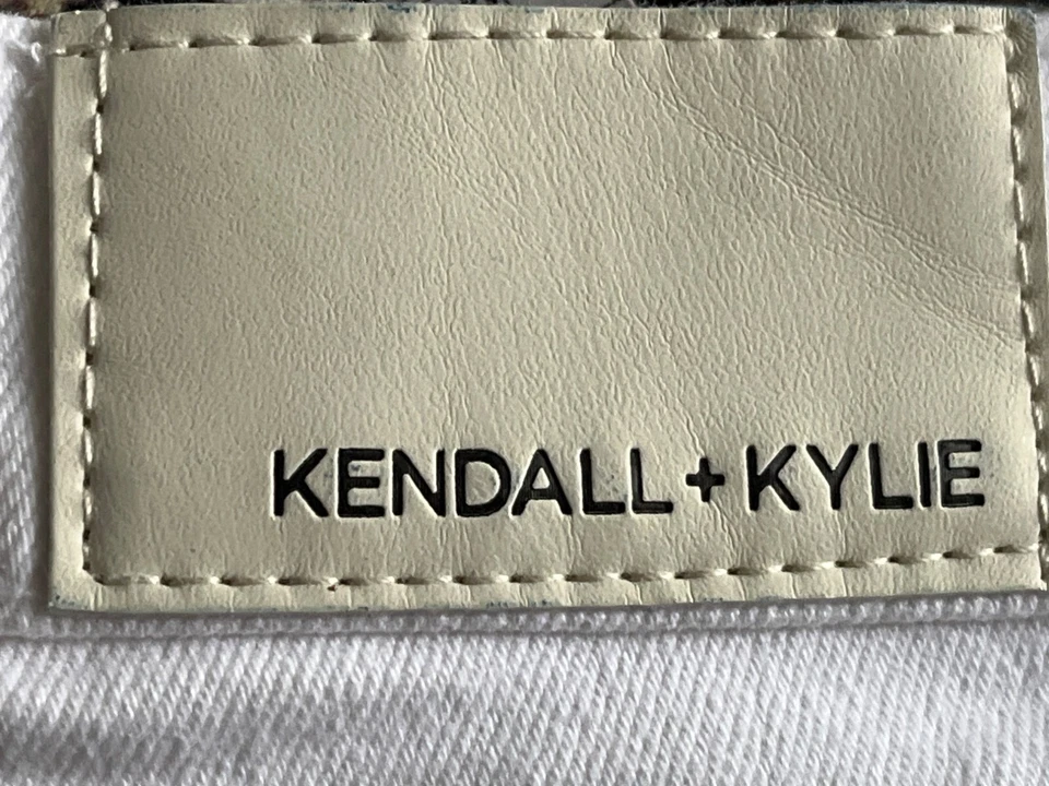 Pantalones Cortos Denim Kendall + Kylie Blanco Envejecido Talla 1 25 The Drifter Tiro Alto Foto 3 de 4