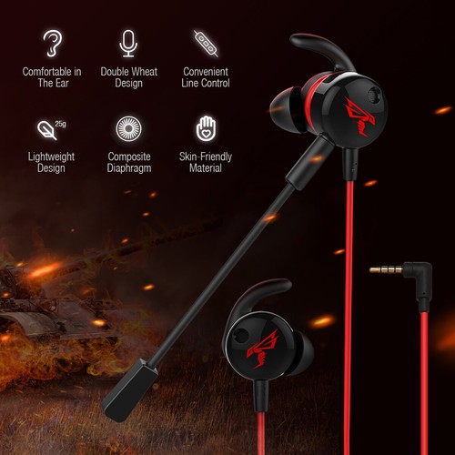 In Ear Earbuds Gaming Earphone 3.5mm 