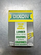 49600  Dixon Lumber  Marking CRAYONS  YELLOW   QTY of 12 Crayons BOX