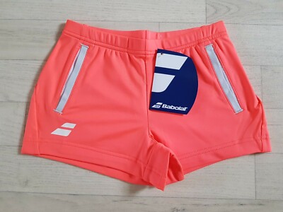 BABOLAT Alter 6 - 7 - 8 Jahre SPORT SHORTS Mädchen KORALLE Sportler SPORTBEKLEIDUNG Tasche