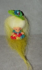 Troll Doll  1" Treasure Troll OOAK Mini Minature Yellow Mohair So Cute