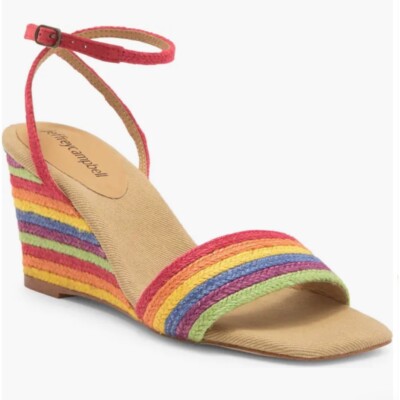 Jeffrey Campbell On-Board Rainbow Espadrille Wedge Sandal Sz 8 New in Box |  eBay