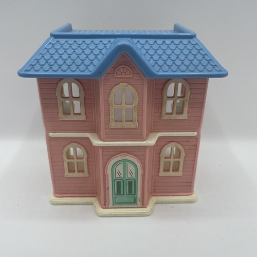 Vintage LITTLE TIKES Miniature VICTORIAN PLAY HOUSE DOLLHOUSE Pink Blue