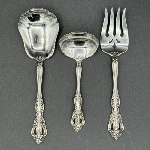 Oneida Heirloom Michelangelo Cube 3-Piece Serving Hostess Set Stainless Flatware