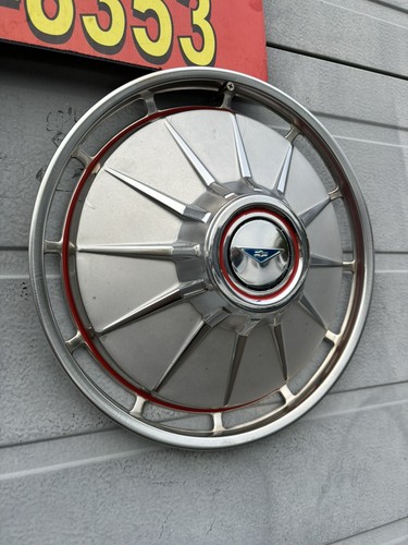 1961 Chevrolet Corvair Monza Hubcaps Set 4 13” Used Stainless Rare used Nice - Picture 3 of 10