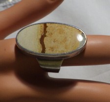 STERLING SILVER BEAUTIFUL JASPER RING SIZE 8 EARTHTONE COLOR