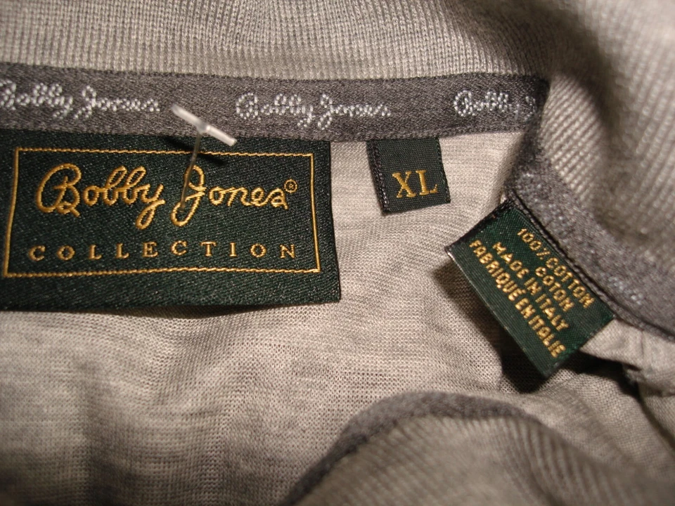 RARO TEJIDO Bobby Jones at St Andrews! Polo 100 % algodón S/S tonos grises XL Foto 4 de 4