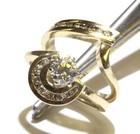 GIA 14k yellow gold .70ct round diamond engagement wedding band ring set 5.7g  — photo 6