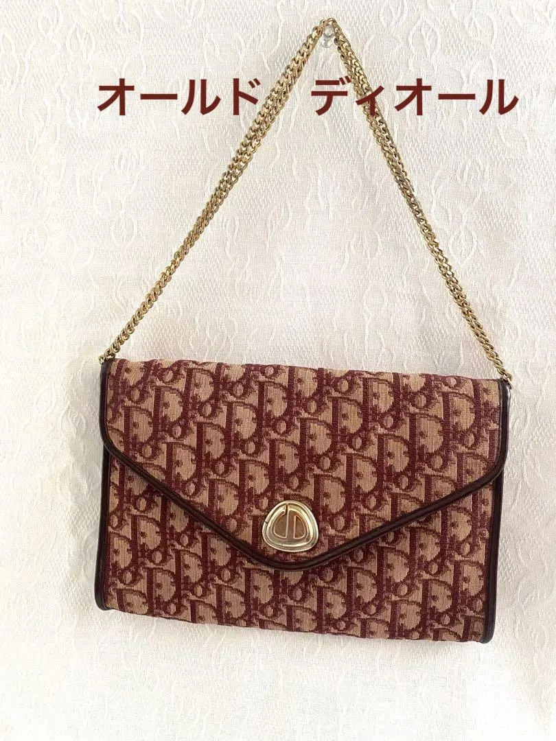 Sac bandoulière vintage Christian Dior chaîne dorée avec difficultés authentique