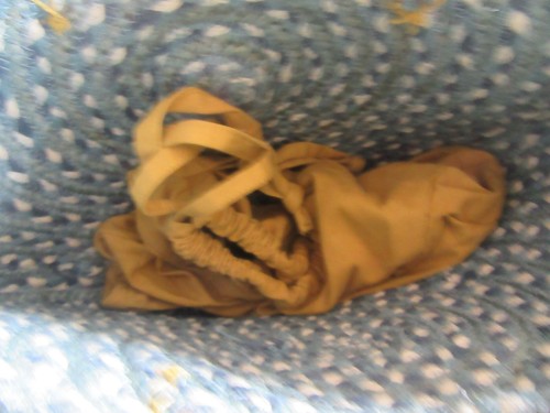 White Stuff Blue Jute Bag With Mustard coloured drawstring lining - Picture 4 of 8