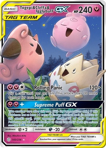 Pokmon TCG Togepi Cleffa Igglybuff GX Card 143/236 Cosmic Eclipse NM | eBay