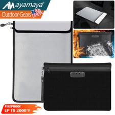 Fireproof Document Bag Waterproof Safe Cash Money Pouch Storage Envelope Folder