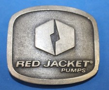 Vintage Distressed Red Jacket Pumps Oil Drilling Vintage Belt Buckle