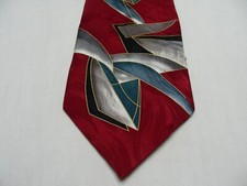 CHEZ ROFFE - Abstract Patterned - Vintage Made in USA - All Silk Neck Tie!