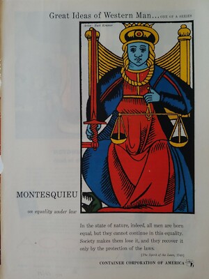 1955 Container Corporation of America great ideas of Western man Montesquieu ad