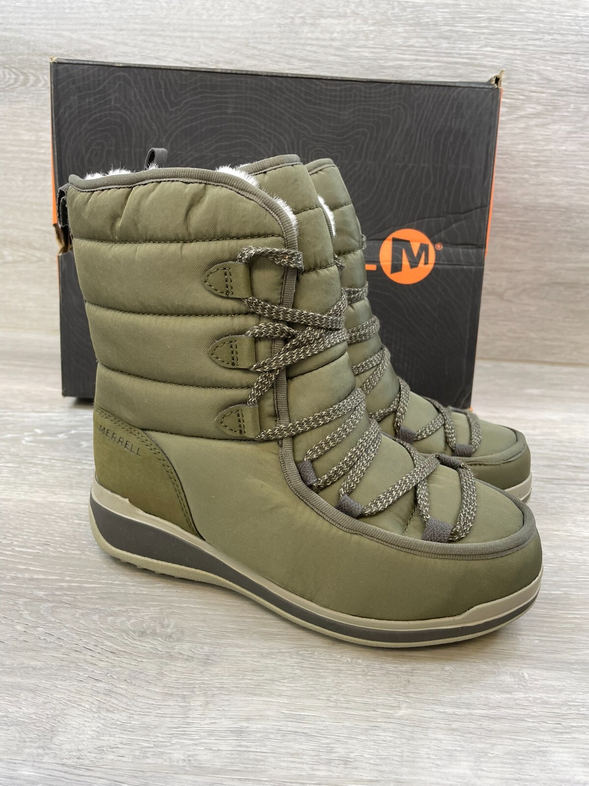 Stivali donna Merrell Snowcreek verde neve impermeabili isolati escursionismo 6 5 scarpe