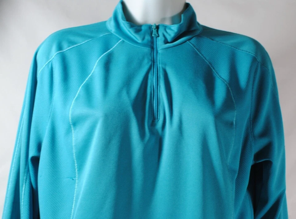 Camisa Pullover Top TAIL TECH Mujer Talla Grande Turquesa 1/4 Cremallera Manga Larga Foto 2 de 4