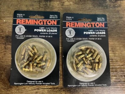 (2) Remington Gray Level #1 Power Load 25 Ct. Cinder Block or Concrete