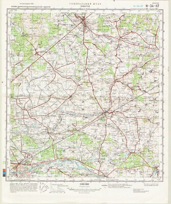 Russian Soviet Military Topographic Map - ZAMBROW (Poland), 1:100 000,  ed. 1986