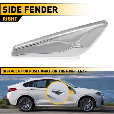For 2015-2017 BMW X3 X4 F25 F26 Passenger Side Fender Chrome