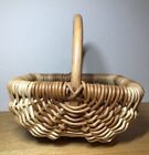 New ListingWoven Wicker Basket w/ Solid Handle - Sturdy - Flower Girl - Eggs - Decor