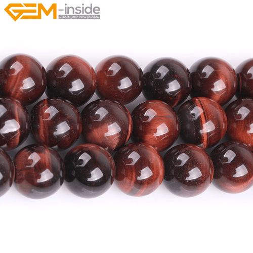 Cuentas sueltas redondas de piedras preciosas ojo de tigre rojo para hacer joyas 6 mm 8 mm 12 mm - Imagen 37 de 38
