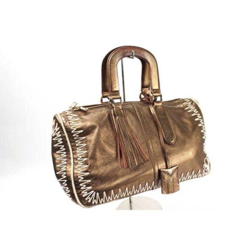 Borsa a mano Yves Saint Laurent YSL oro metallizzato 61904 usata