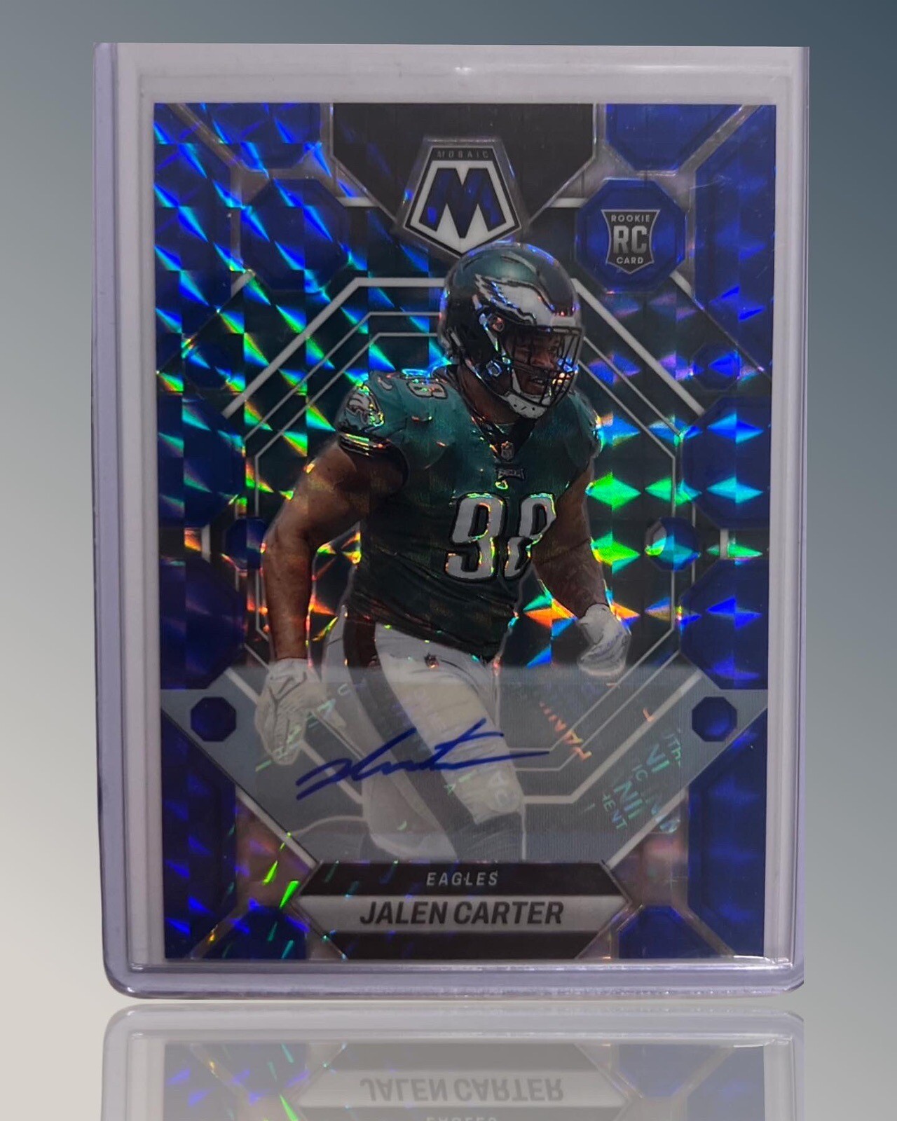 2023 Panini Prizm Blue Mosaic Jalen Carter 22/99 Rookie Card Auto #328