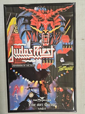 Judas Priest 1984 Live Over Europe Tour Poster 11 X 17 Framed