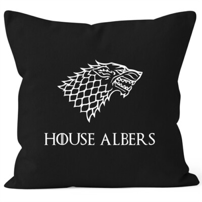 Cushion cover with name house and desired name coat of arms large houses SpecialMe  