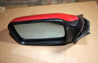 GENUINE BMW E30 ELECTRIC MIRROR SIDE VIEW LEFT SIDE DOOR RED & BLACK PAINTED OEM