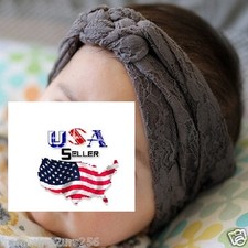 Baby Toddler Girls Lace Turban Braided Knot Head Wrap Headband Hairband Headwear