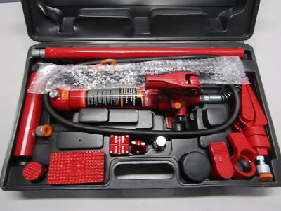 BIG RED 4 Ton Porta Power Hydraulic Kit - 17 Pc Auto Body Repair Set With Case, 8000 Lb Capacity