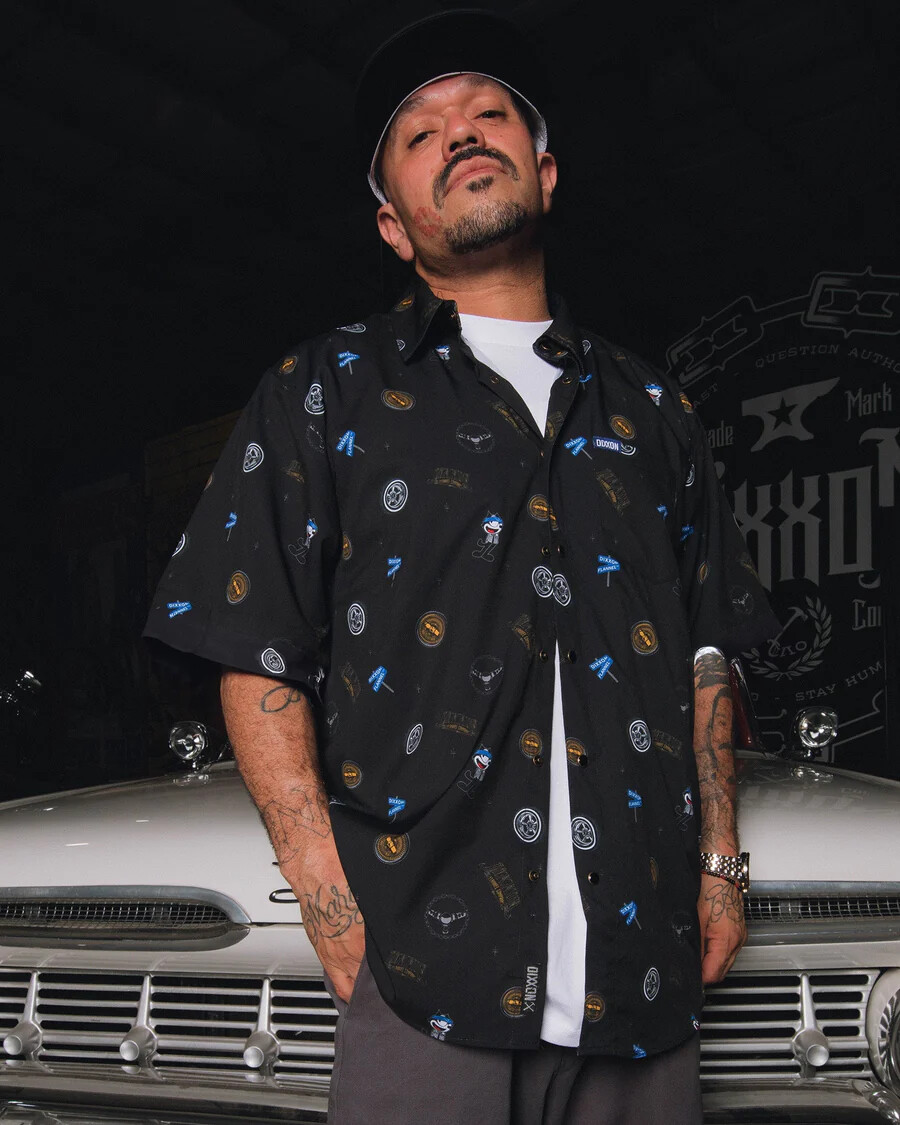 Dixxon Flannel Co South Central LA Felix Cat Pearl Snap Short