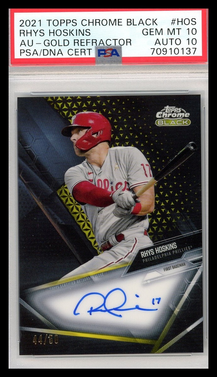 MLB Rhys Hoskins PSA10 50枚限定直筆サインカード 2021 Topps Chrome Black - Chrome Black Autographs Rhys Hoskins