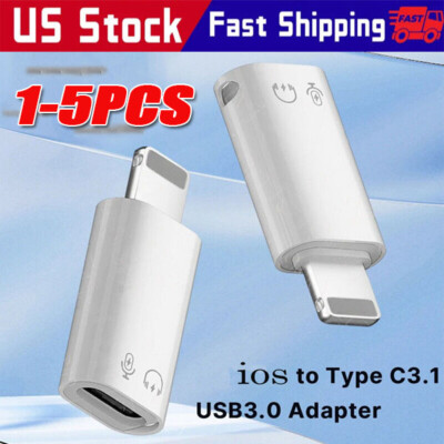 USB Type C Female to iOS Male Adapter For iPhone 14/13/12/11/XR/XS/SE 3