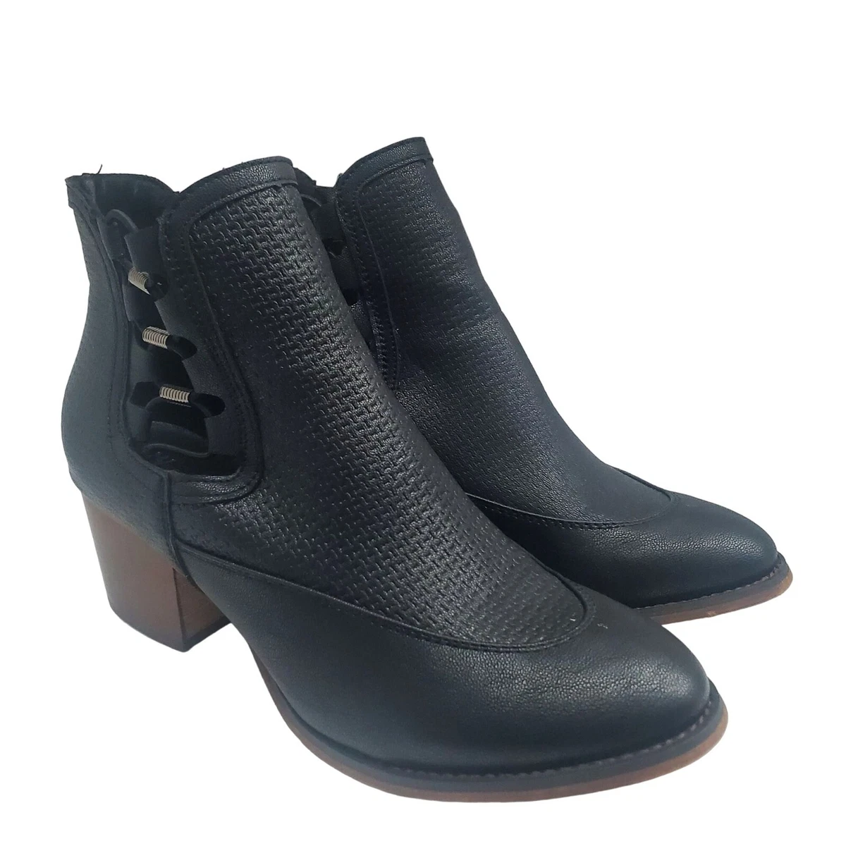 Yoki Western Girl Womens Heeled Booties Black 2