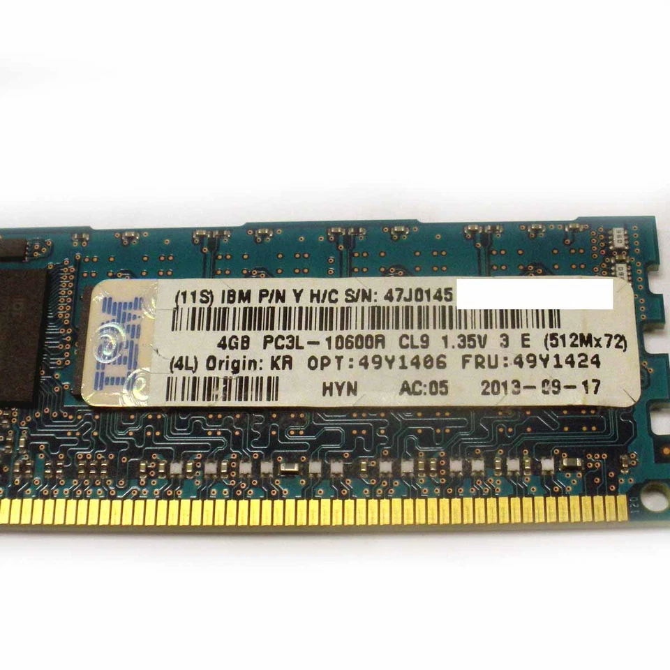 IBM 49Y1406 Memory 4GB PC3L-10600R DDR3-1333 - Image 2 of 3
