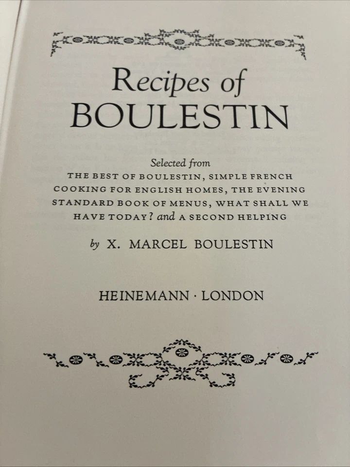 Recipes of Boulestin: Simple French Cooking for English Homes HB 1971 - Image 3 of 4