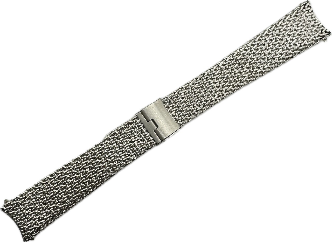 Vintage 17.5mm 11/16 Gemex Men's Wristwatch Band Steel Mesh Sliding Clasp USA