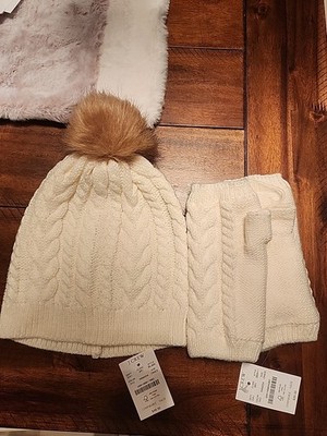 Jcrew Beenie and Gloves Set Women's One Size Ivory White