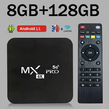 MX-PRO Android 11 TV Box 8GB/128GB 4K HD 4G/5G Dual WiFi H.265 3D IPTV