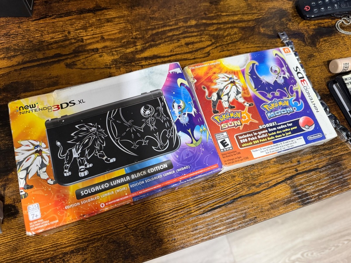 Nintendo 3DS XL Solgaleo Lunala Black Edition Handheld System